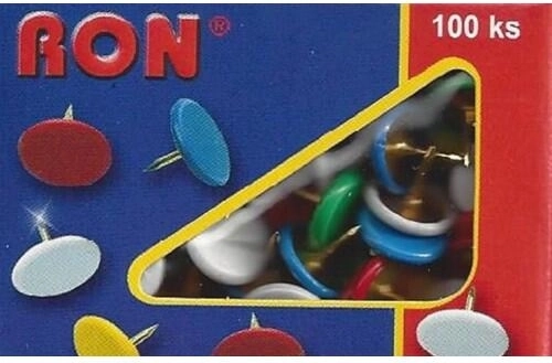 Pripináčiky s farebnou hlavičkou 10 mm, 100 ks