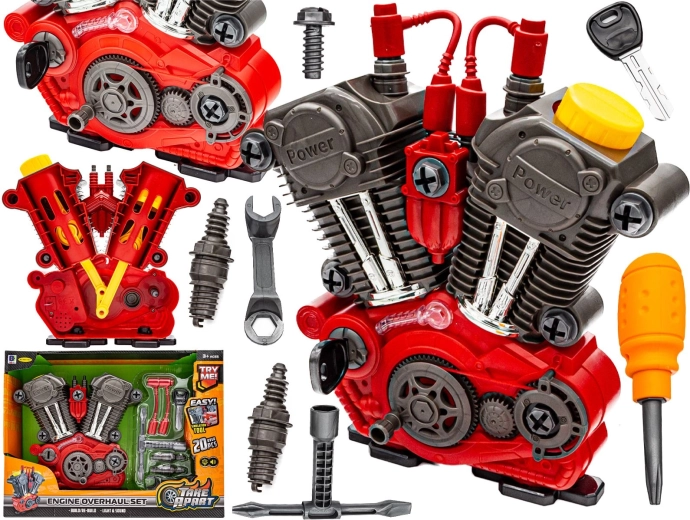 Rozoberateľný motor – sada pre malého mechanika so zvukom a svetlom (zlacnené kvôli vade)