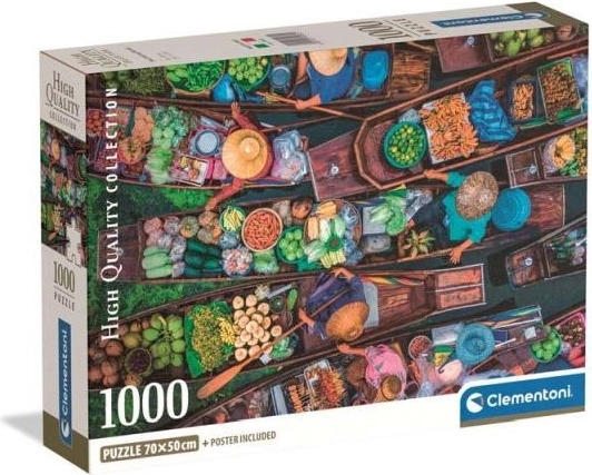 Clementoni puzzle Thajský plávajúci trh 1000 dielikov