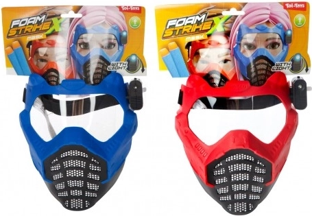 Plastová maska so svetlom 16x19 cm na batérie, 2 farby, na karte, karneval