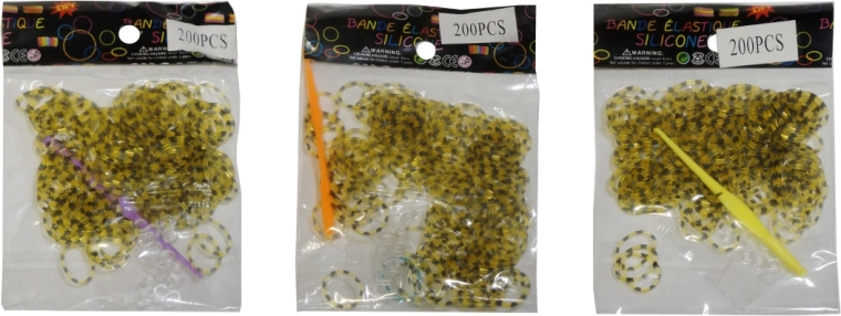 Sada gumičiek s leopardím vzorom – 200 ks