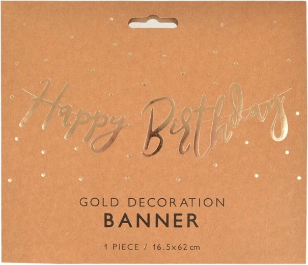 Girlanda Happy Birthday zlatá papierová