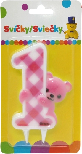 Sviečka Medvedík Jumbo pre dievčatká