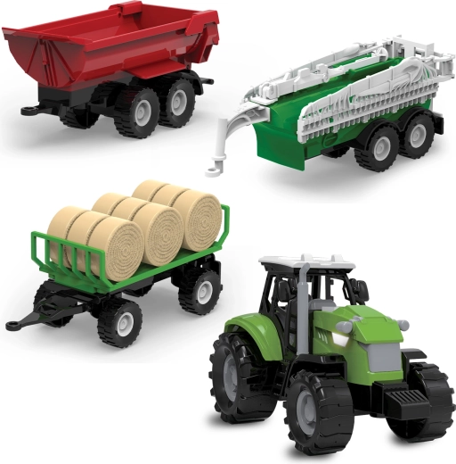 FARM SERVICE traktor s tromi vlečkami so svetlami a zvukmi