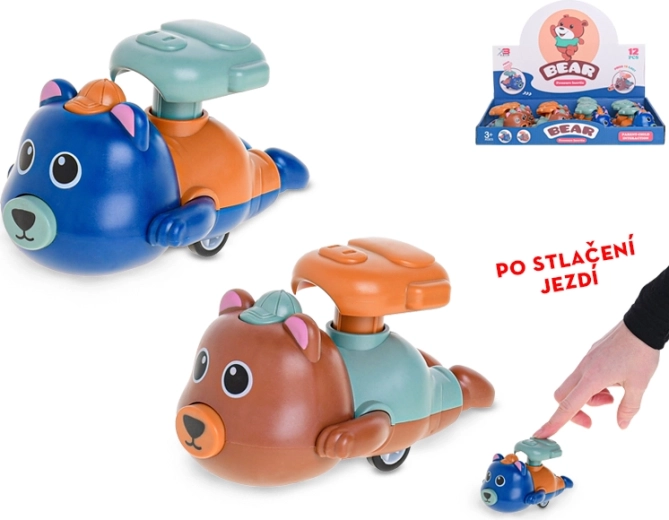 Jazdiaci macko po stlačení 11 cm, 2 farby