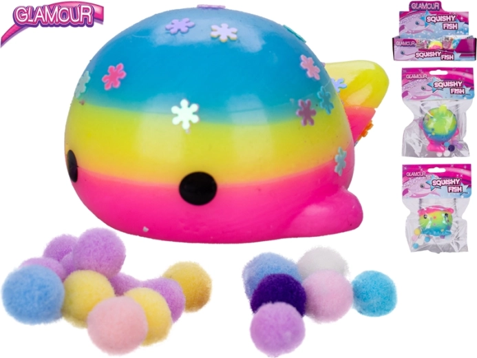 Glamour strečová rybka – zmyslová mačkacia hračka pre deti 3+