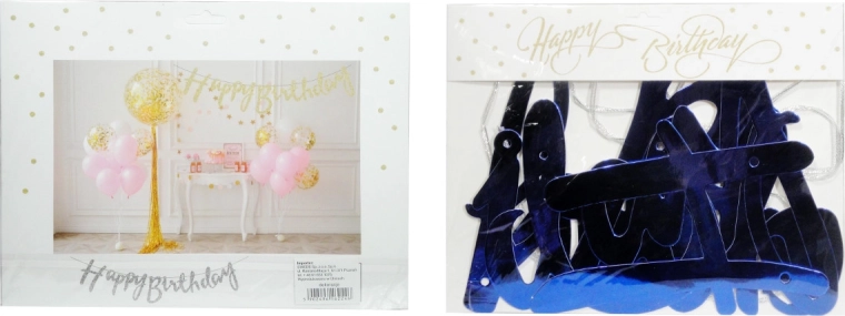 Papierová girlanda Happy Birthday – priesvitná, jednostranná