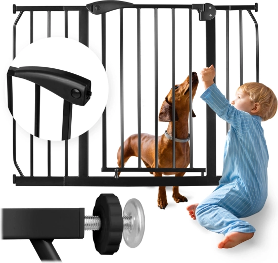 čierna bezpečnostná zábrana do dverí a na schody Nukido