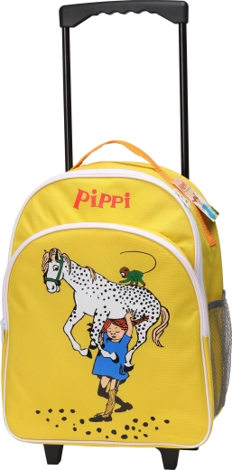 Detský cestovný kufor na kolieskach Pippi, žltý