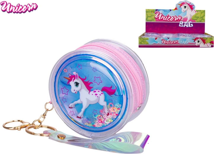Unicorn mini kabelka s holografickými trblietkami a príveskom