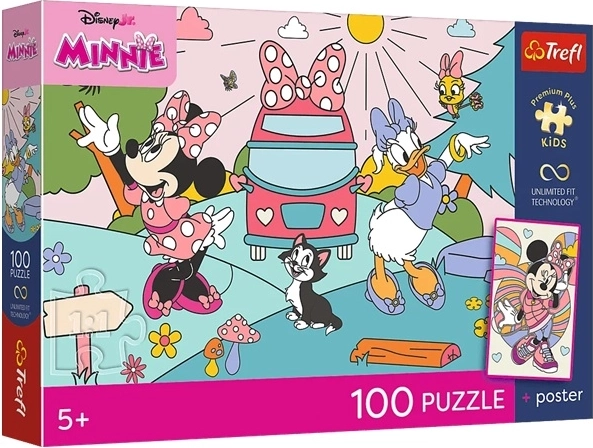 Premium plus detské puzzle Minnie Mouse ružové dobrodružstvo 100 dielikov