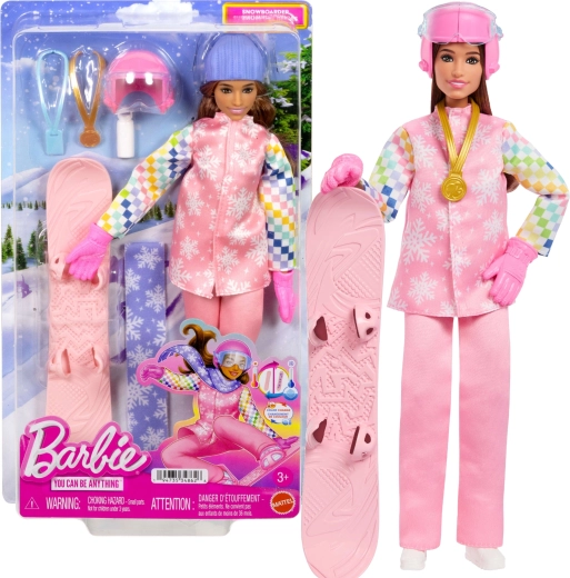 Barbie kariéra – snowboardistka s doplnkami