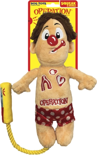 Plyšová hračka pre psov HASBRO Operation Cavity Sam s lanom a pískatkom 30 cm