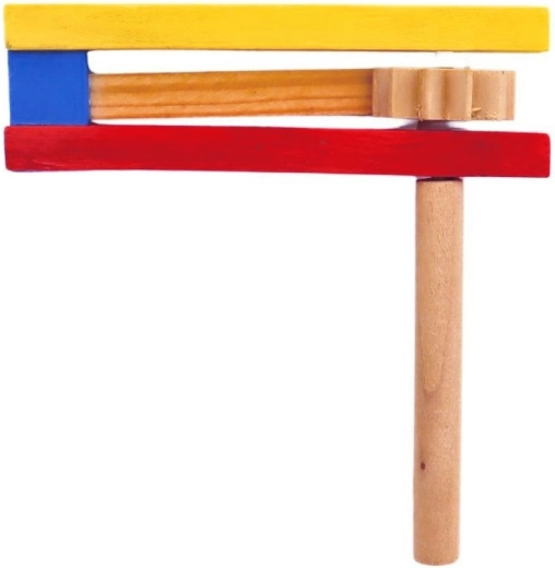 Drevená veľkonočná rapkáč farebná 11 cm - 1 kus