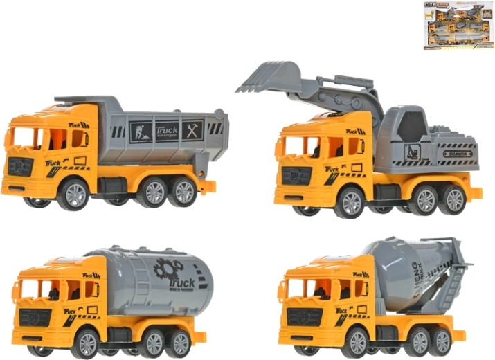 Sada stavebných vozidiel so spätným chodom 11 cm, 8 ks