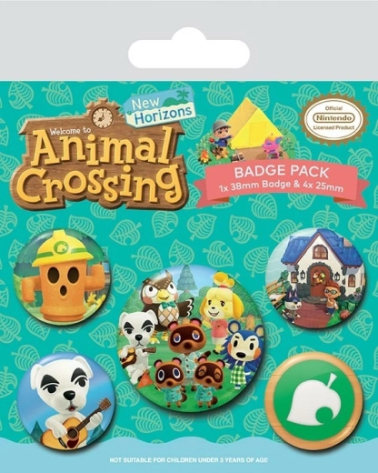 Sada odznakov Animal Crossing – 5 kusov