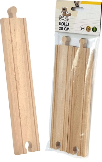 BABU drevené rovné koľaje 20 cm, 2 ks