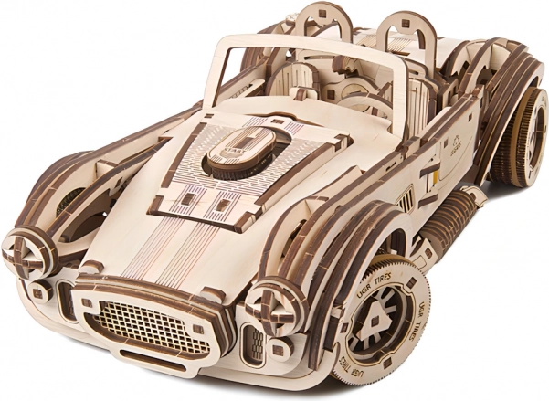 Ugears 3D drevené mechanické puzzle driftovacie pretekárske auto Cobra