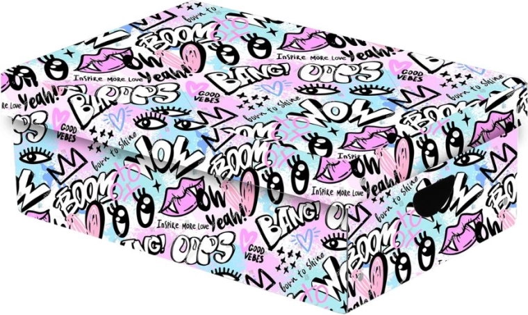 Veľká laminovaná úložná krabica Funny Girl