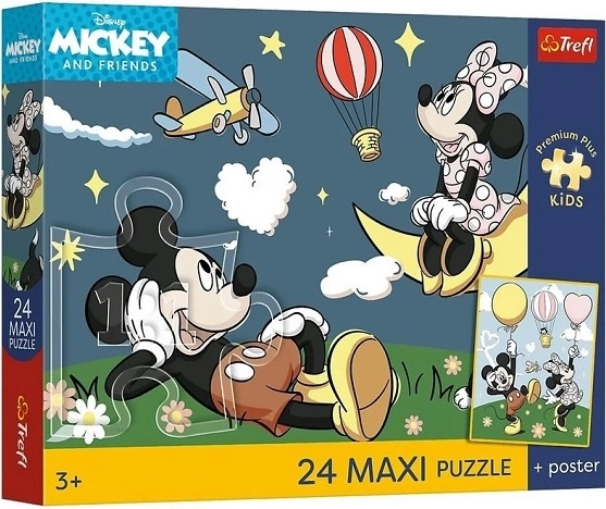 Puzzle maxi premium plus pro pre deti Mickey Mouse – Priatelia myšky (24 dielikov)