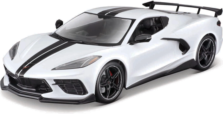 Maisto Chevrolet Corvette Stingray kupé high wing 1:18 biela