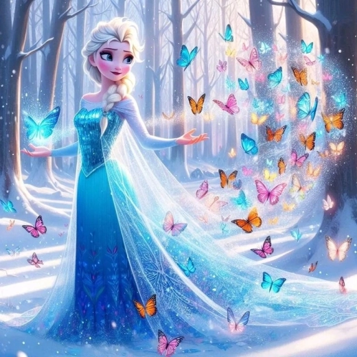 Norimpex maľovanie podľa čísel Ľadová princezná s motýľmi 40 × 50 cm
