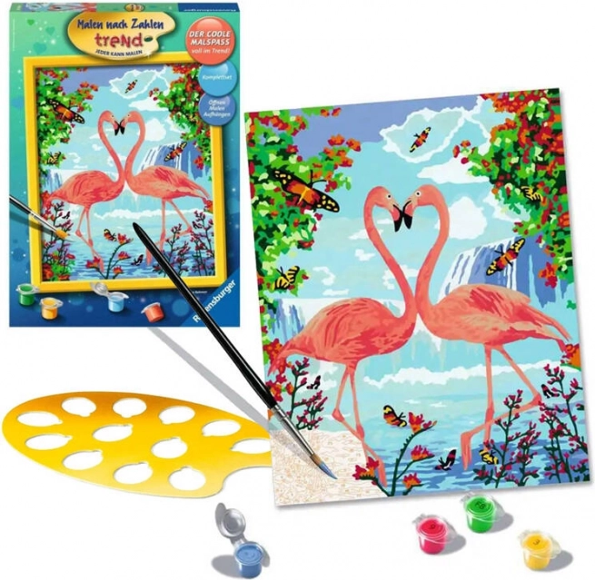 Maľovanie podľa čísel - Zamilované plameniaky