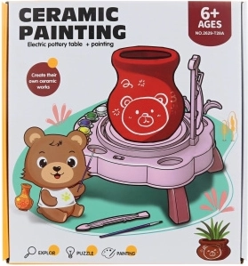 Hrnčiarsky kruh na batérie tyrkysový pre deti