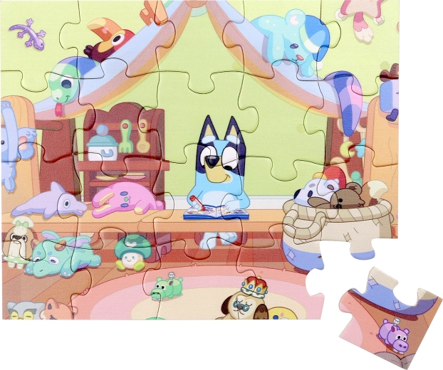 Drevené puzzle Bluey – 20 dielikov