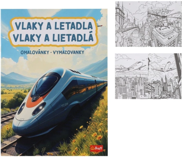 Omaľovánky vlaky a lietadlá 20 × 27,5 cm