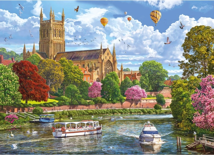 Puzzle Gibsons Pohľad na Worcester 1000 dielikov