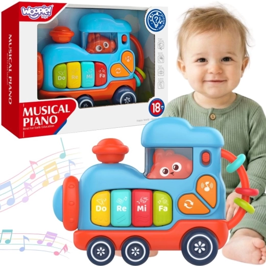 Woopie Baby interaktívne hudobné pianko lokomotíva