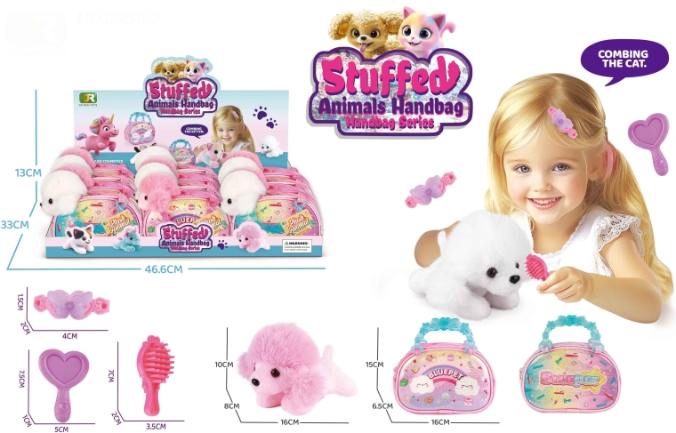 Plyšový psík v taške 16 cm s doplnkami