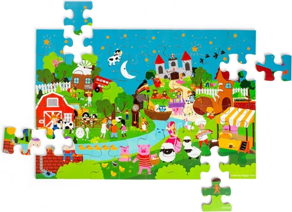 Podlahové puzzle Rozprávkový príbeh BIGJIGS TOYS, 48 dielikov