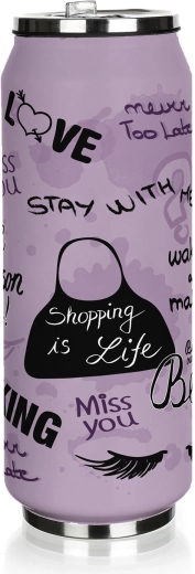 Termoska plechovka 430 ml Be Cool Teenager Girls fialová