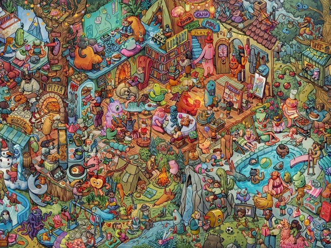Puzzle HEYE 1500 dielikov – zábava s priateľmi, Tiurina (puzzle + plagát)
