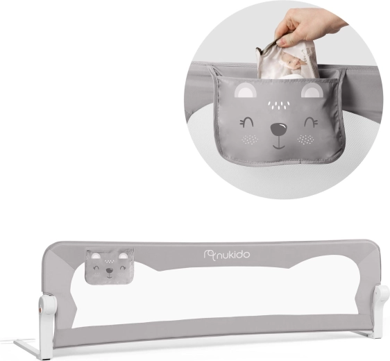 Posteľná zábrana 180 × 42 × 35 cm Nukido sivá