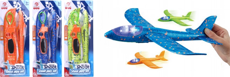 Vystreľovacie lietadlo so svetelnými efektmi 34 cm