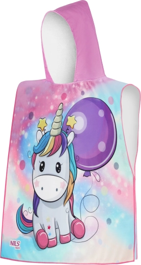Detské pončo z mikrovlákna s kapucňou NILS Aqua Unicorn