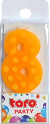 Tortová sviečka číslo 8 zapichovacia 4,5 cm TORO