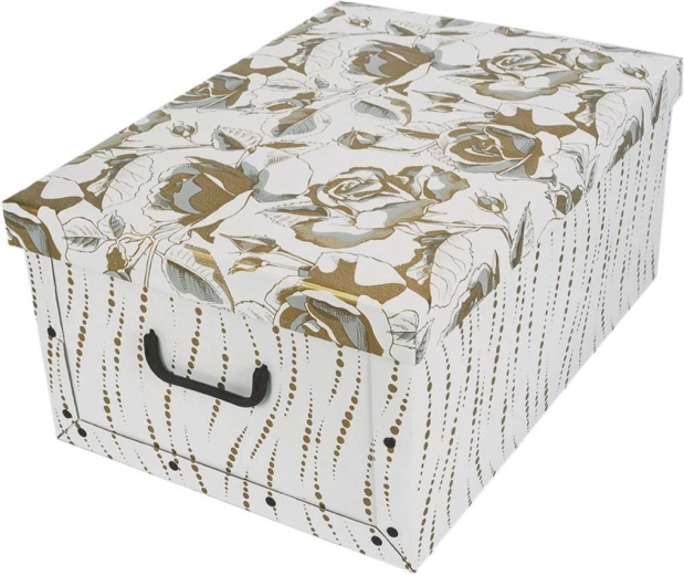 Kartónová úložná krabica maxi Zlaté ruže