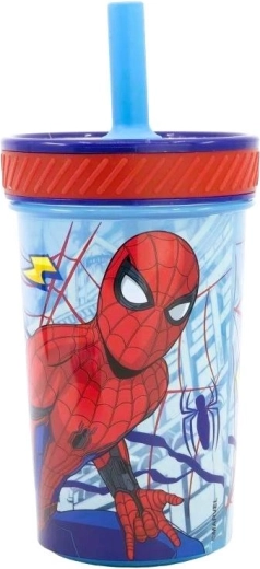 Bezpečný detský pohárik s brčkom Spider-Man - 1 kus