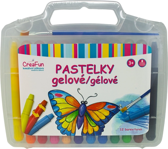 Gélové umývateľné pastelky CREAFUN – sada 12 farieb