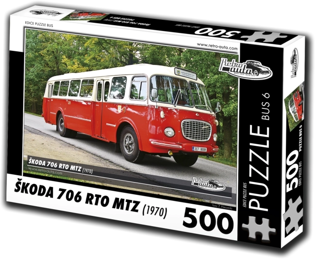 Puzzle RETRO-AUTA Škoda 706 RTO MTZ 500 dielikov