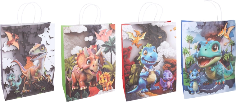 Detská darčeková taška s motívom dinosaurov 21 × 27 × 11 cm - 1 kus