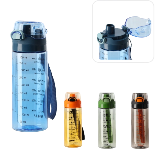 Fľaša na vodu 500 ml s mierkou a vzormi