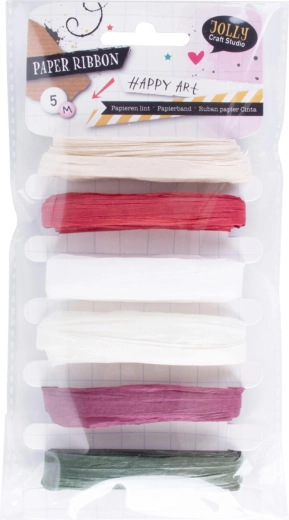 Viazacia papierová stuha 5 m – mix farieb, sada 6 ks