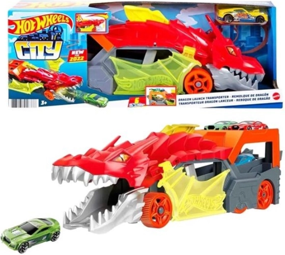 Hot Wheels City prepravník s dračou vystreľovačkou