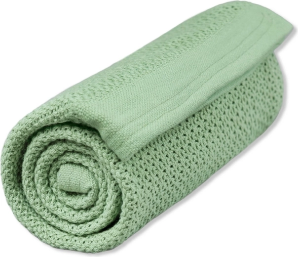 Vinter & Bloom deka z organickej bavlny Soft grid dew green