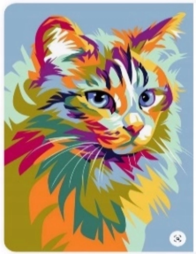 Diamantové maľovanie Pastelová mačka 30 × 40 cm